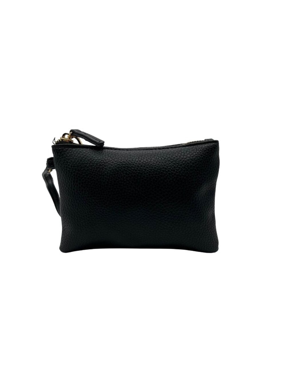 Steve Madden Black Pebbled Faux Leather Wristlet